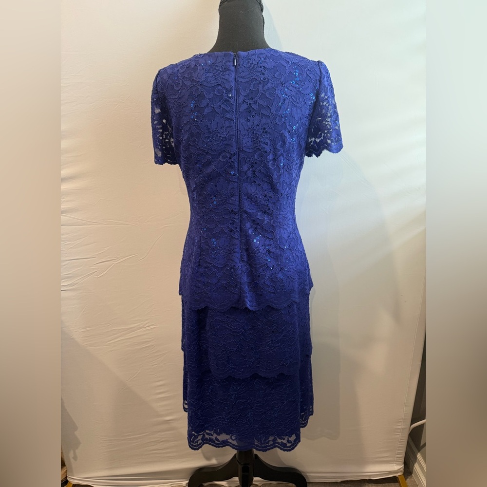 Alex Evenings Royal Blue Lace Midi Dress - Picture 3 of 5